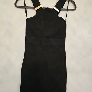 Arden B Black Mini Dress with Gold Accents